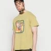 Vintage Supply TRIPLE TROUBLE FRONT GRAPHIC TEE - Print T-shirt - Olive