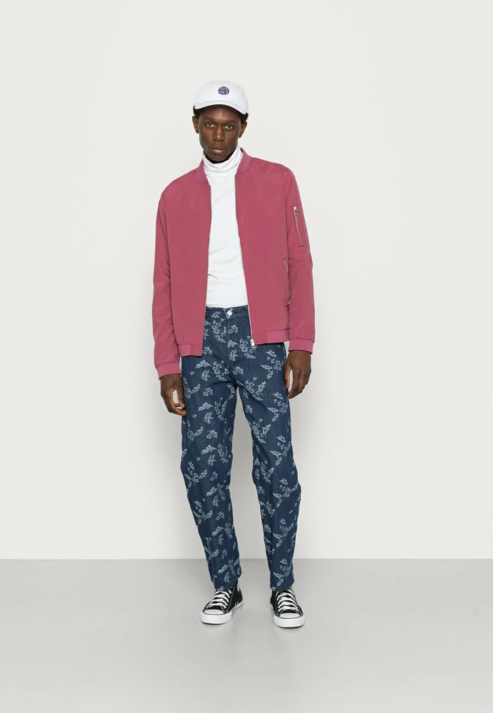 DARK FLOWER JEANS - Straight leg jeans - dark blue