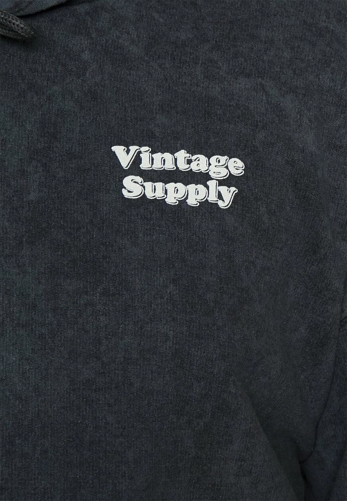 PLUS SIZE OVERDYED BRANDED HOODIE - Hoodie - black