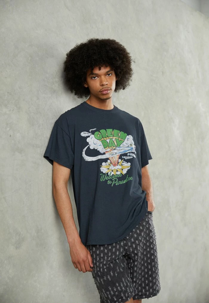 GREEN DAY FRONT TEE - Print T-shirt - charcoal