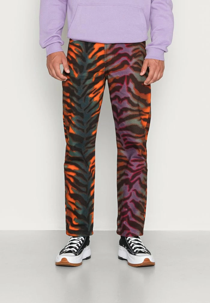 TIGER PRINTED - Straight leg jeans - orange