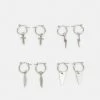 Vintage Supply EARRING UNISEX 4 PACK - Earrings - Silver-coloured