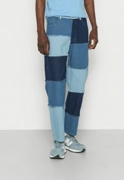 Vintage Supply PATCH WORK - Straight Leg Jeans - Blue