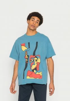 Vintage Supply FACE ABSTRACT TEE - Print T-shirt - Teal