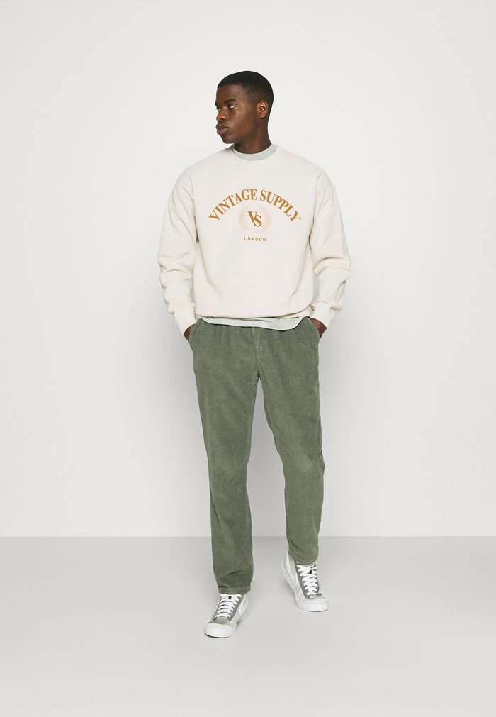 OVERDYED WITH TONAL LOGO CREST - Sweatshirt - od stone