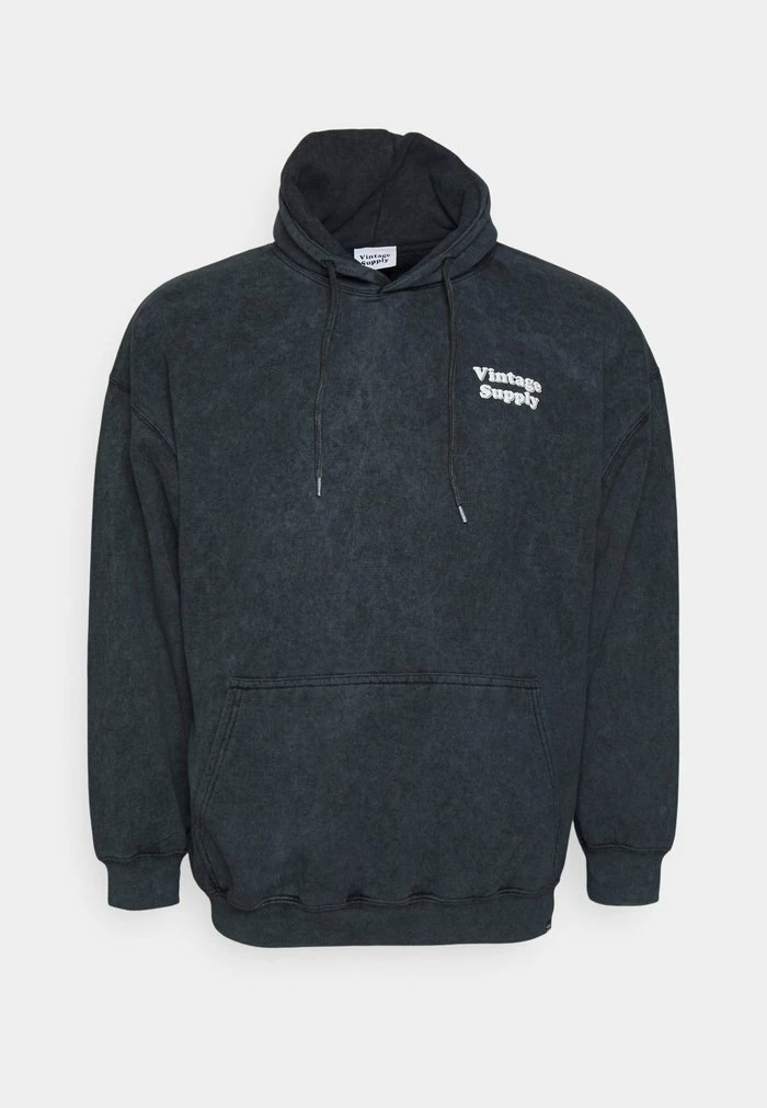 PLUS SIZE OVERDYED BRANDED HOODIE - Hoodie - black